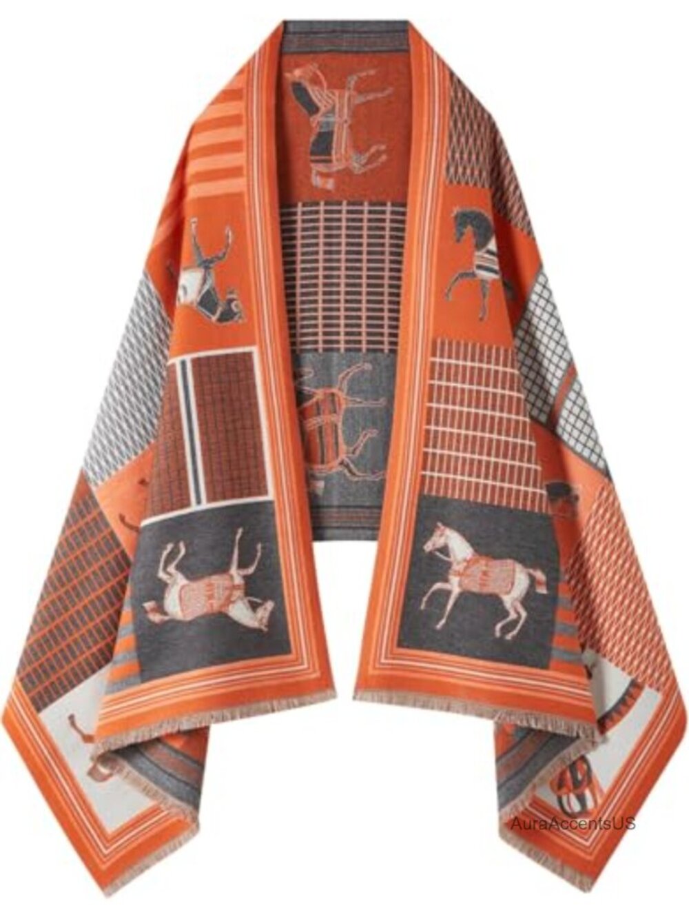 Oversized Reversible Acrylic Shawl Wrap Bohemian Pashmina Scarf